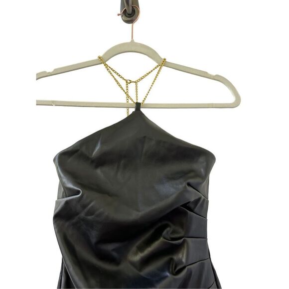 Nookie X Revolve Halter Neck Barbella Mini Dress Women's Black Matt Small NWT - Picture 4 of 12